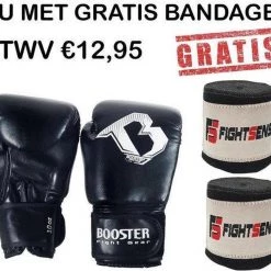 Booster Fight Gear Booster BT STARTER GANT DE BOXE Zwart 12OZ MAINTENANT AVEC BANDAGE GRATUIT Noir